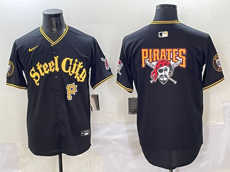 Men 2025 Pittsburgh Pirates Blank Black Game Nike MLB Jersey style 7156->pittsburgh pirates->MLB Jersey